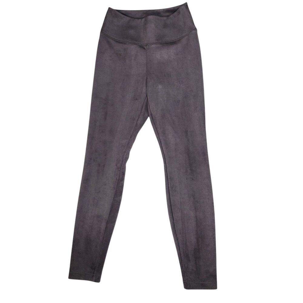 WHBM Runway Leggings Womens 8 Gray Vegan Faux Suede Soft Warm Fall Winter